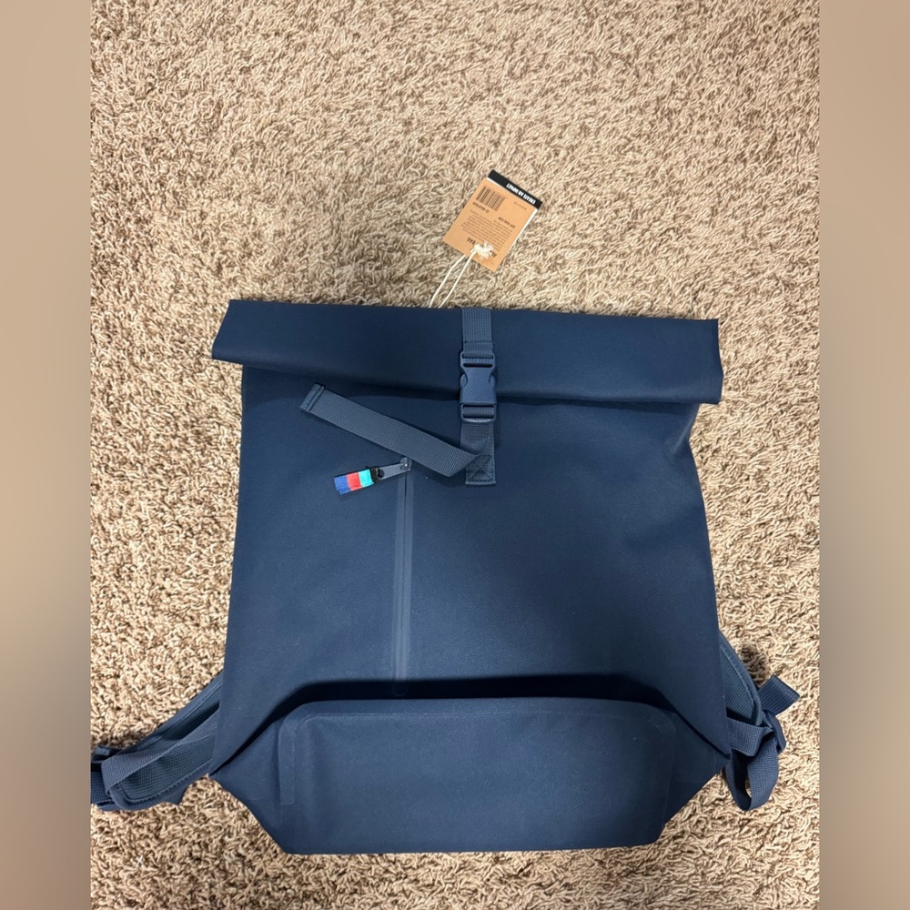 Navy Blue Roll-Top Backpack Got bag Water Resistant Fits 15” Laptop